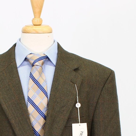 Trieste 44L Brown HB 2-Button Sport Coat Blazer Jacket V583 - Picture 5 of 11